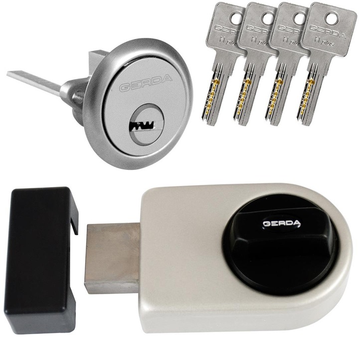 Zavor de suprafata GERDA ZN-200 nichel satinat, 4 chei