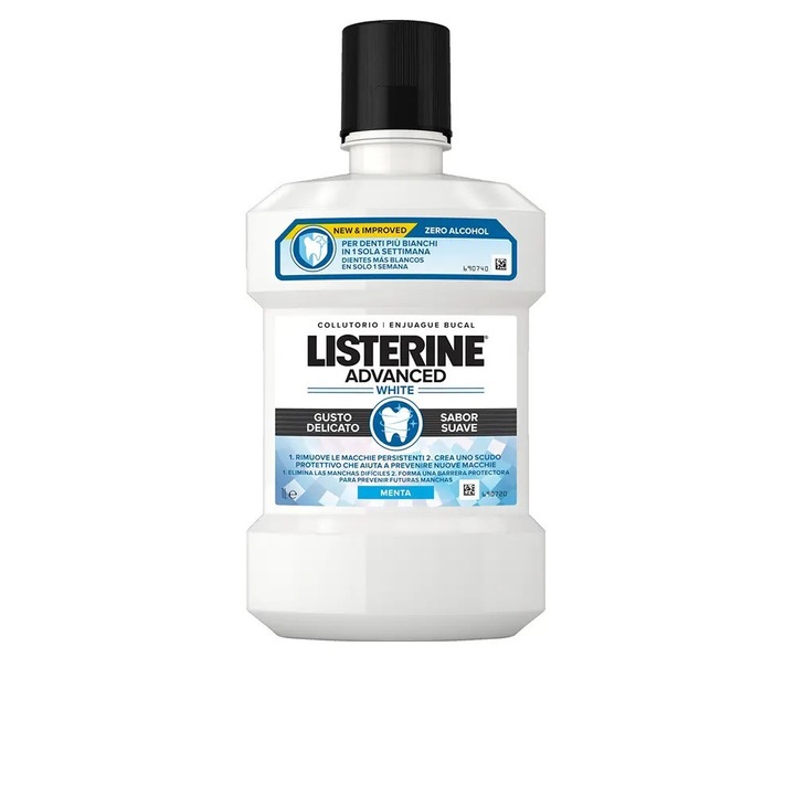 Apă de gură Listerine Blanqueador Avanzado 1000 ml, fără alcool, fără aromă