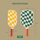 Set de Palete Pickleball cu 4 Mingi, Generic, Suprafață din Fibra de Sticlă, Verde, 40cm