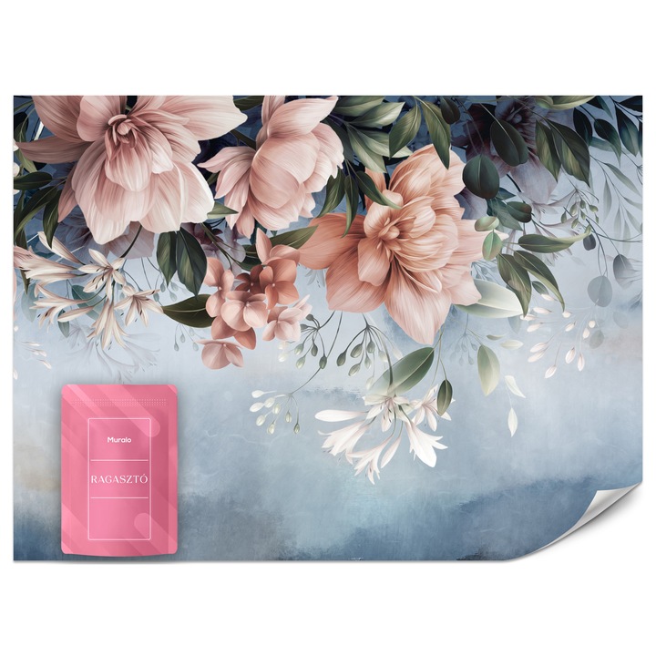 Fotótapéta Muralo Rózsaszín Bazsarózsák Felhők 450x315 Természet Modern Nappali Dekoráció