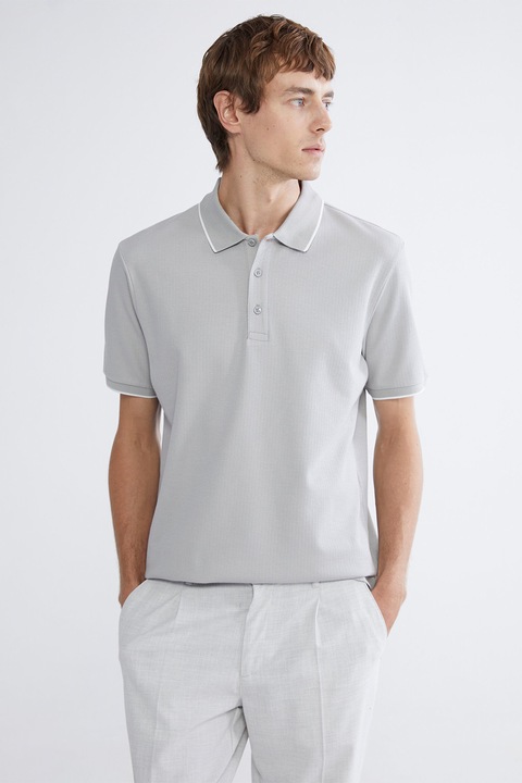 LC WAIKIKI, Tricou polo din bumbac, Gri