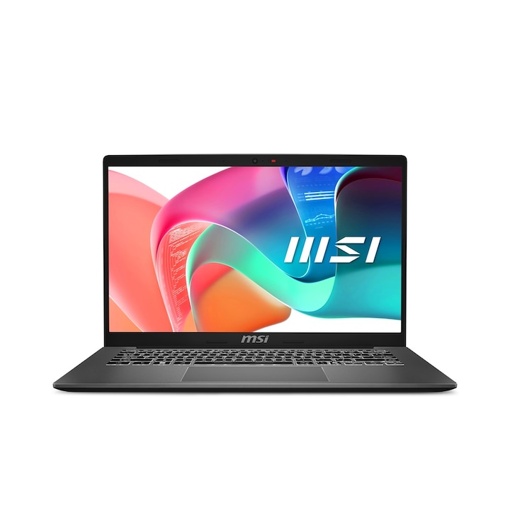 Laptop MSI Modern 14, 14" Full HD, Intel® Core™ i5 1334U pana la 4.6 GHz, 16 GB RAM DDR4, 512 GB SSD, Intel Iris Xᵉ Graphics, Windows 11 Pro, Platinum Grey 512 GB