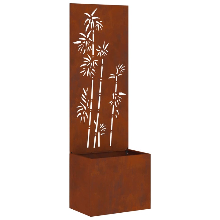 Ecran de intimitate pentru gradina vidaXL, Floral Ruginit 50 x 140 cm