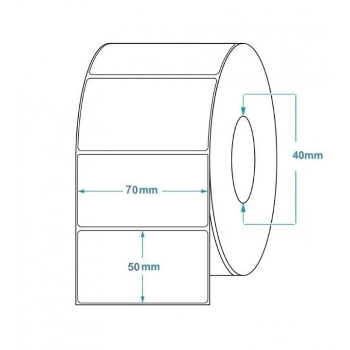 Rola 1000 Etichete Autoadezive Transfer Termic Direct 70x50mm