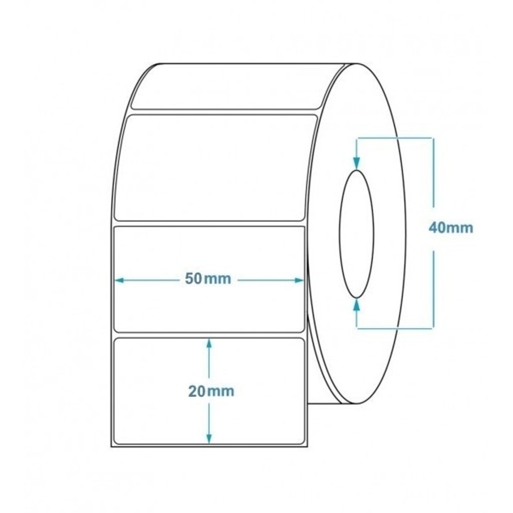 Rola 1000 Etichete Autoadezive Transfer Termic Direct 50x20mm