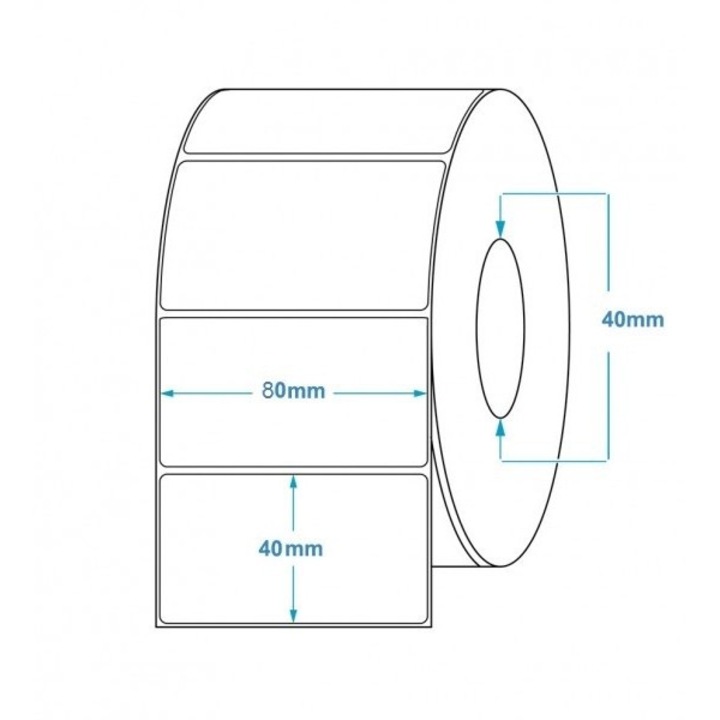 Rola 1000 Etichete Autoadezive Transfer Termic Direct 80x40mm