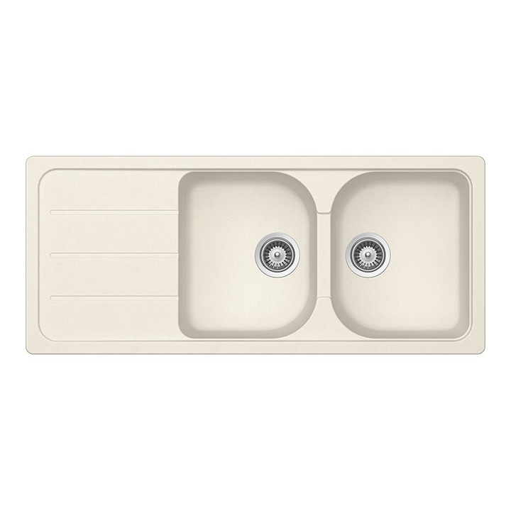 Chiuveta bucatarie Schock Formhaus D-200 Cristalite Vanilla, granit, reversibila, 1160x500mm, bej deschis