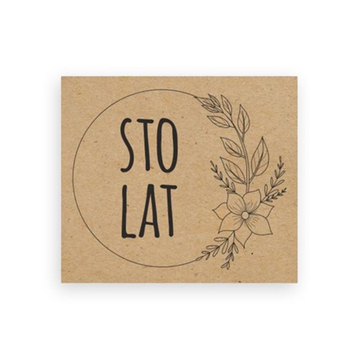 Autocolante din hartie Kraft, cu textul 'STO LAT', pe rola, 35x40mm, autoadezive, 200 buc