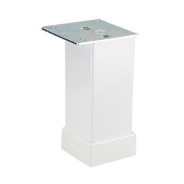 Picior metalic pt mobilier H:100mm, finisaj alb, profil patrat 40x40mm SOMA