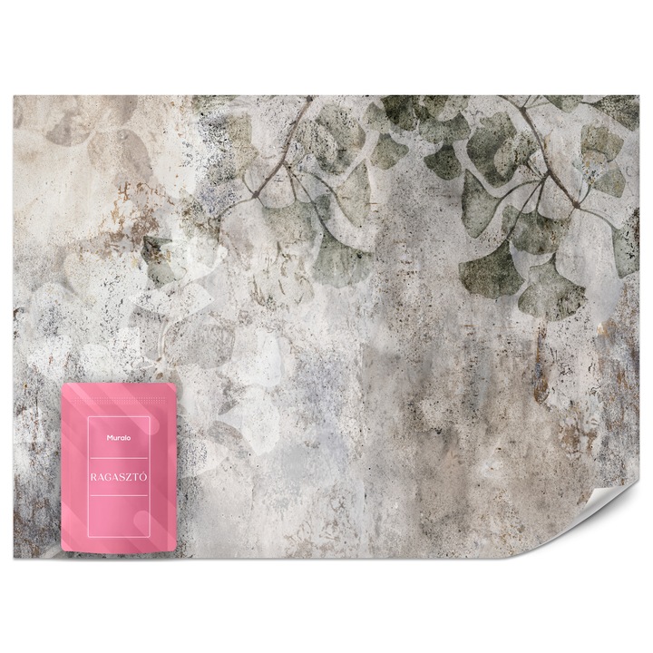 Fotótapéta Muralo Ginkgo Betonfalon 150x105 Modern Hálószoba Dekoráció