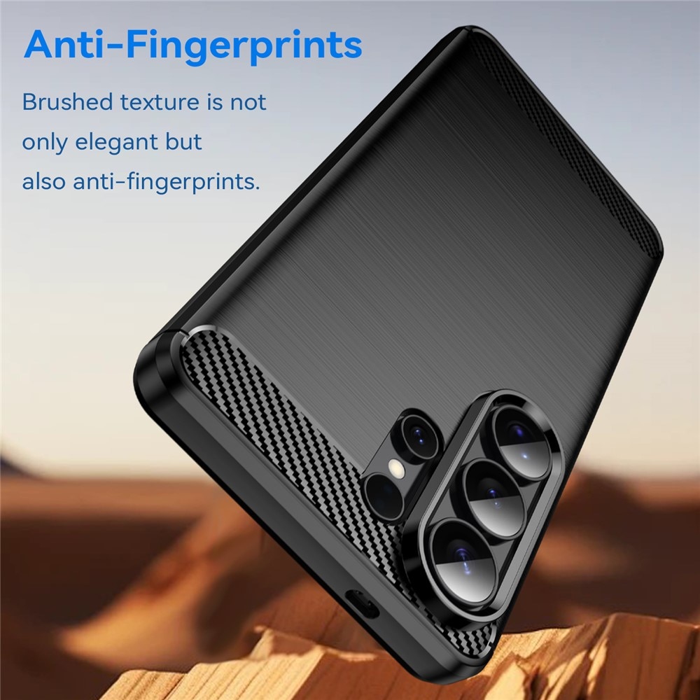 Husa compatibila cu Samsung Galaxy S26 Ultra, TPU Slim, Protectie Anti Soc, Aspect Fibra de Carbon, Negru