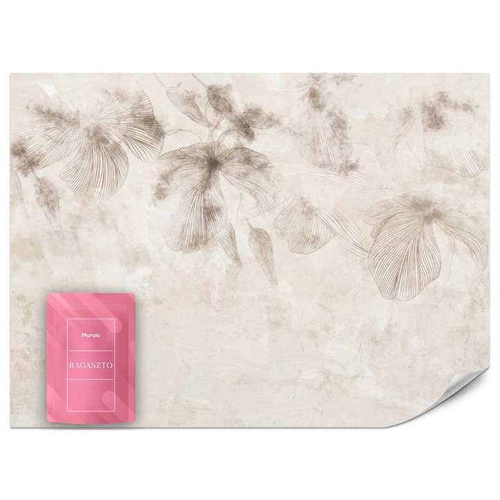 Fotótapéta Muralo Természet 350x256 Bézs Levelek Nappaliba