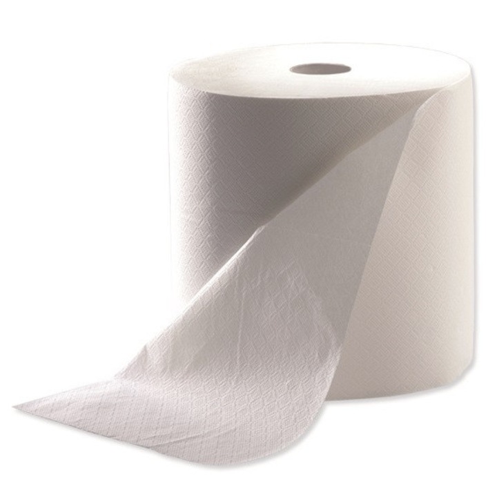 Set 2 prosoape de hartie, UN, Celuloza, 2 straturi, 240 m x 27 cm, Alb