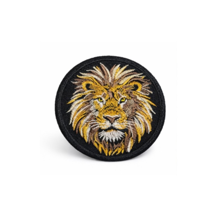 Petic brodat Leu 81 mm - aplicabil pe textile