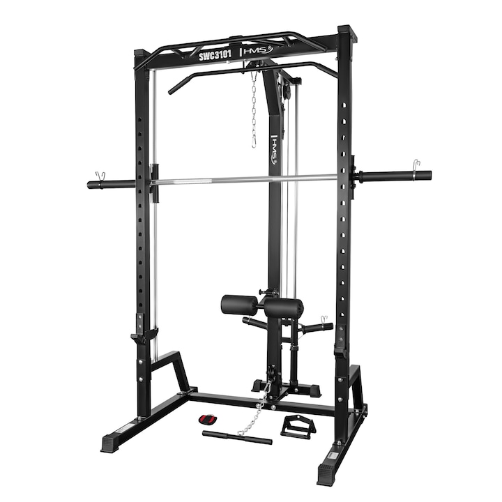 Smith Machine cu greutati libere, ridicare Semi-Commercial – HMS Fitness SWC3101