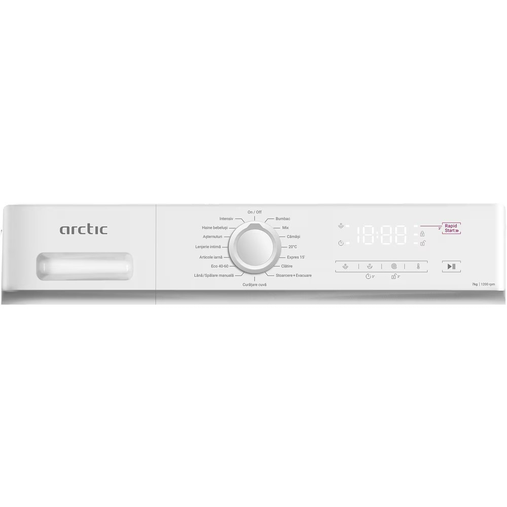Masina de Spalat Rufe Frontala Slim ARCTIC ARSMA762WRO, 7 kg, 1200 rpm, Clasa A, Alb