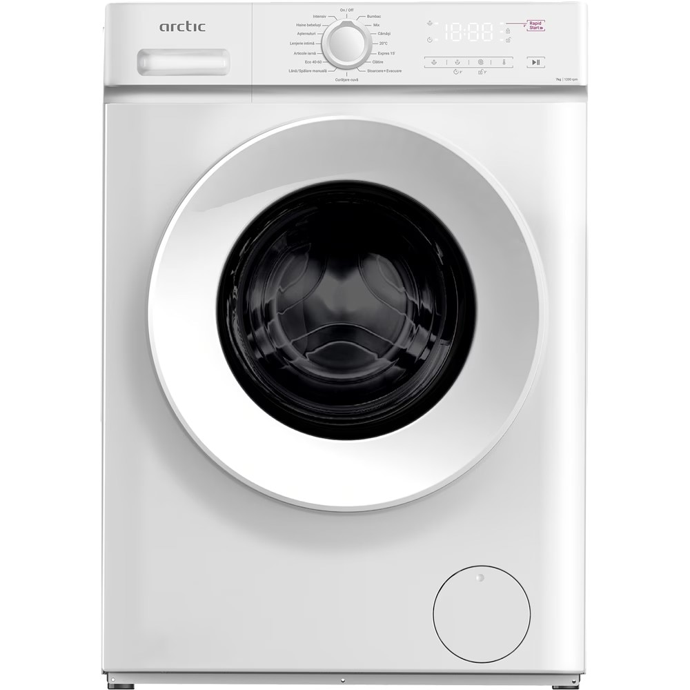 Masina de Spalat Rufe Frontala Slim ARCTIC ARSMA762WRO, 7 kg, 1200 rpm, Clasa A, Alb