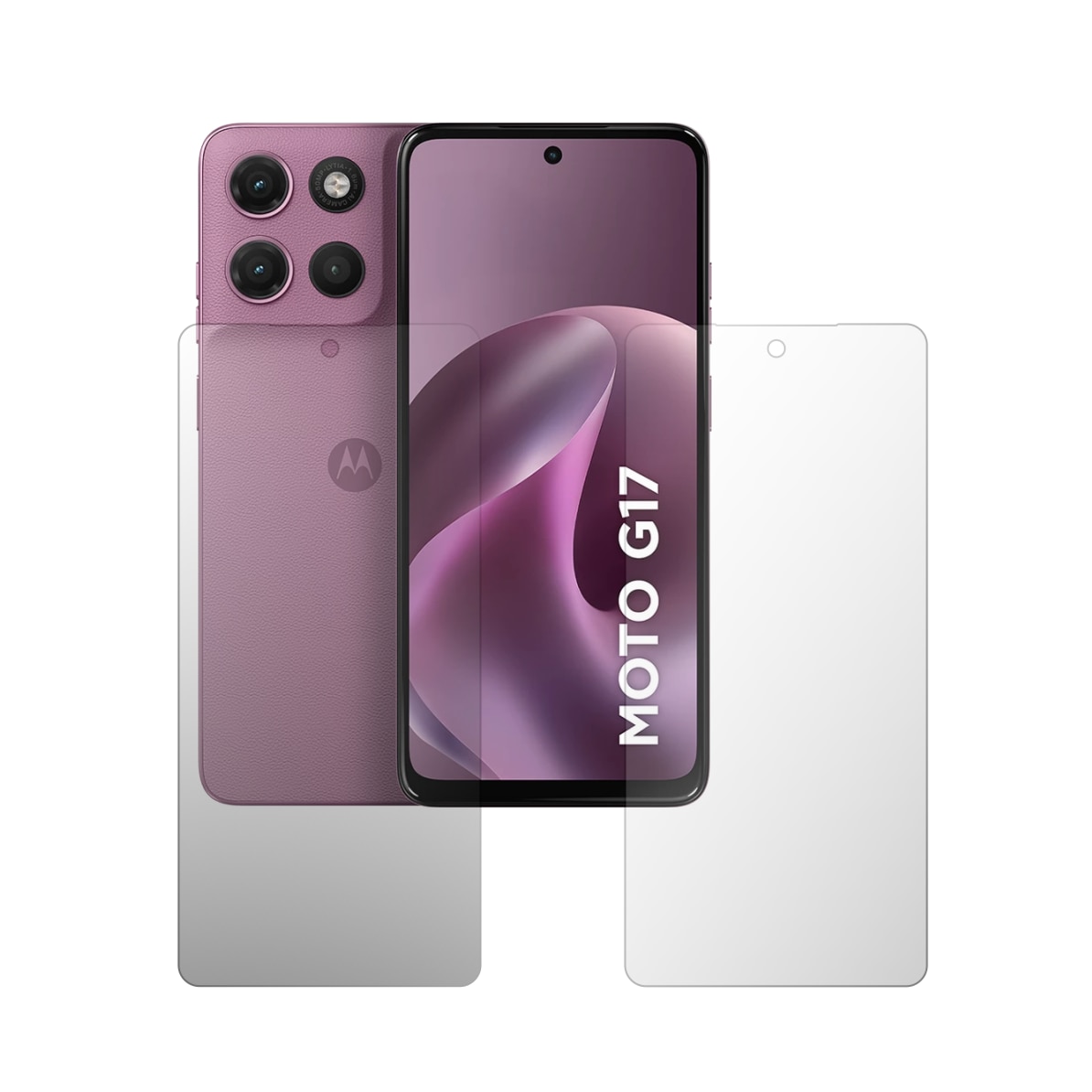 Set 2X Folie Protectie Ecran Folie24, pentru Motorola Moto G17 Power, 1X Ultra-Clear + 1X Mata, Acoperire Totala Full-Display, Adezive, Flexibile cu Auto Regenerare