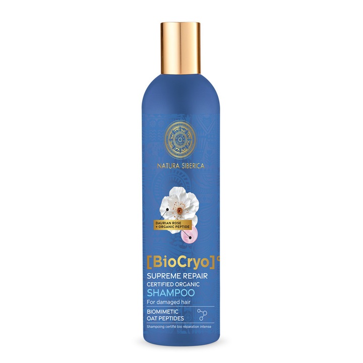 Șampon reparator Natura Siberica BioCryo Supreme pentru păr deteriorat 400 ml