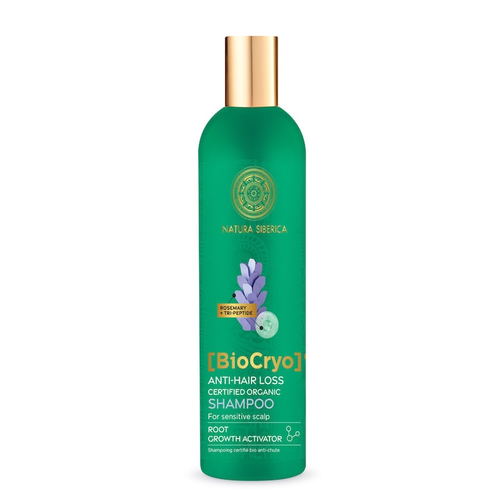 Șampon natural împotriva căderii părului Natura Siberica BioCryo pentru scalp sensibil 400 ml