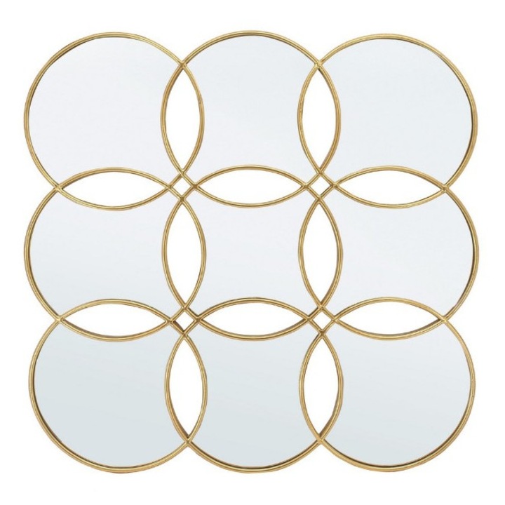 Hanima arany fémkeretes fali tükör 88,5x2,5x88,5m