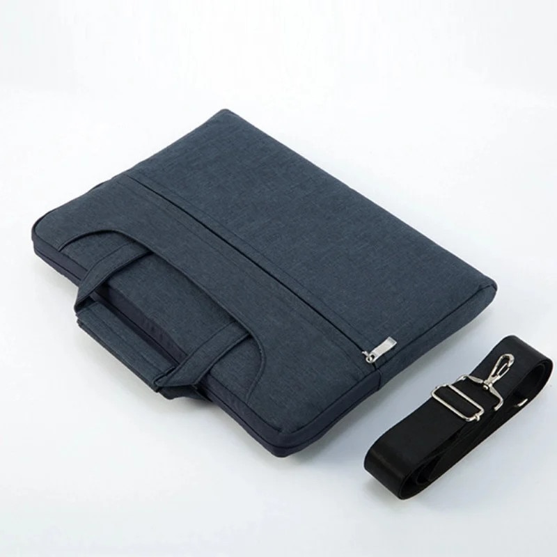 Geanta Laptop 13"-14" iUni, Curea de umar reglabila si detasabila, Impermeabila, Anti-zgarieturi, Anti-socuri, Bleumarin