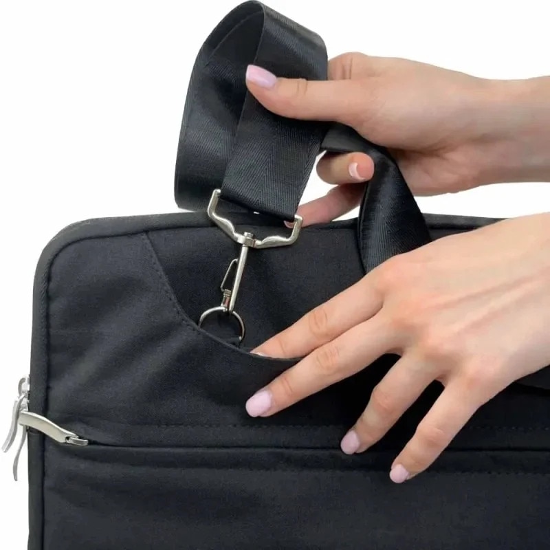 Geanta Laptop 13"-14" iUni, Curea de umar reglabila si detasabila, Impermeabila, Anti-zgarieturi, Anti-socuri, Negru