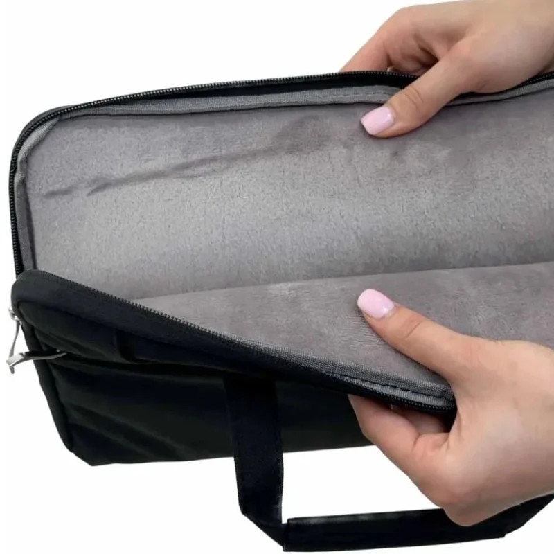 Geanta Laptop 13"-14" iUni, Curea de umar reglabila si detasabila, Impermeabila, Anti-zgarieturi, Anti-socuri, Negru