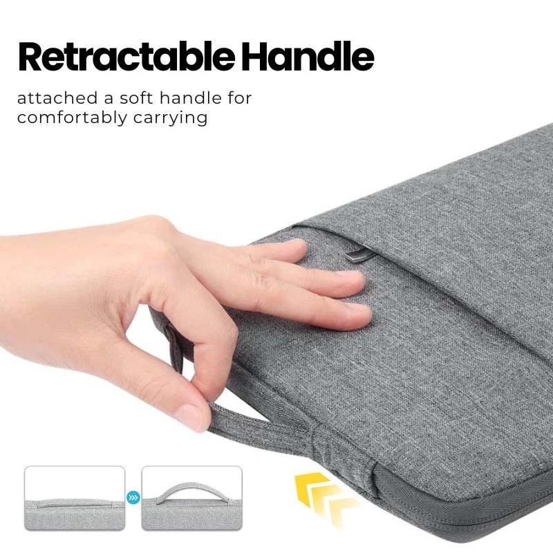 Geanta Laptop 15"-16" iUni, Material Textil Impermeabil, Anti-zgarieturi, Anti-socuri, Buzunar extern, Gri