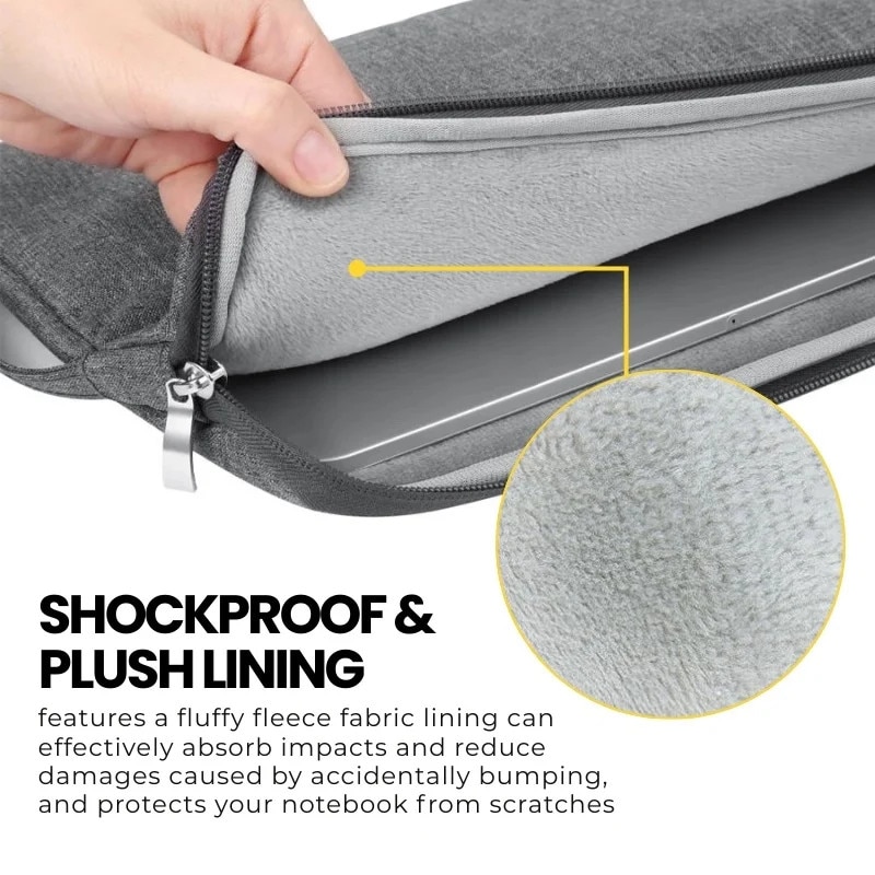 Geanta Laptop 15"-16" iUni, Material Textil Impermeabil, Anti-zgarieturi, Anti-socuri, Buzunar extern, Gri