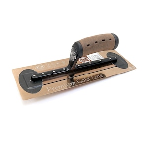 Gletiera inox, intarita, Premium Gold, Super Flex, 45.7x10 cm x 0.3 mm, maner piele Alcantara, Olejnik