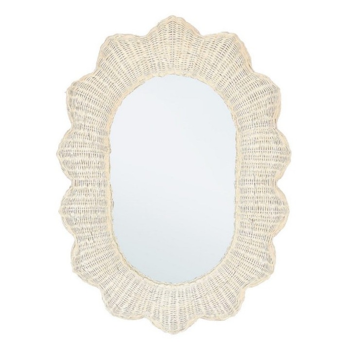 Irele bézs rattan keretes fali tükör 70x11x94h