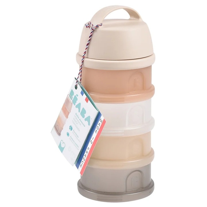 Recipient lapte praf 4 compartimente Beaba transparente Clay