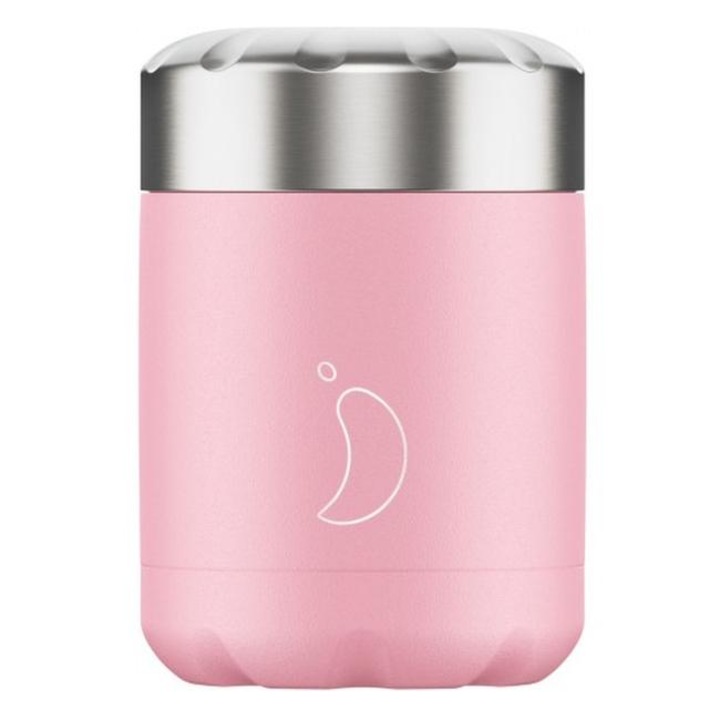 Recipient termic pentru mancare Chilly's Food Pot Pastel Pink, 300ml, Inox, Izolare prin vid, Fara BPA – Roz Pastel