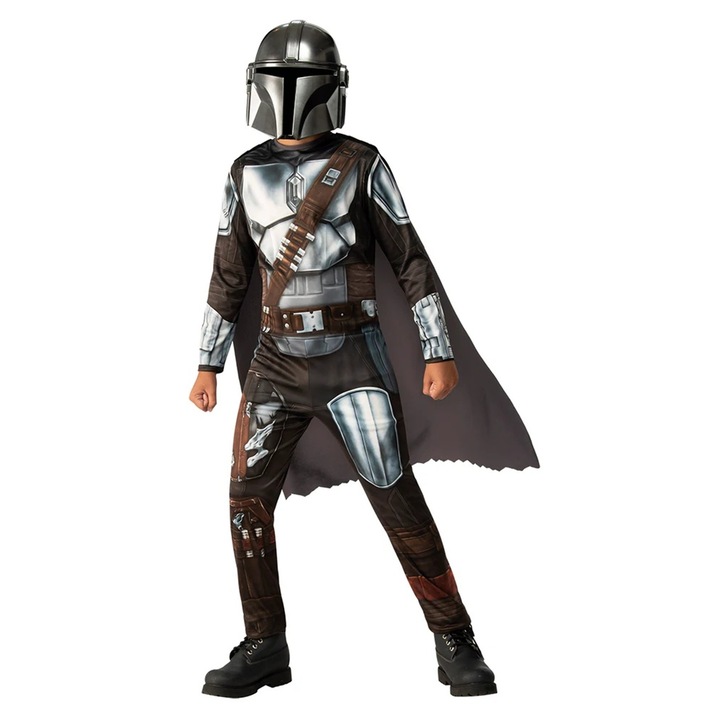Costum Mandalorian Star Wars cu pelerina pentru baieti, 4-6 ani, 104-116 cm