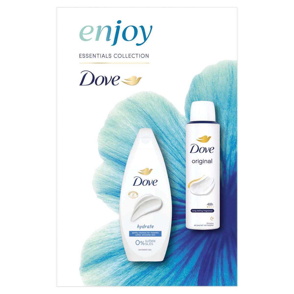 Set cadou Dove Enjoy: Gel de dus Hydrating 250ml, Deodorant Dove