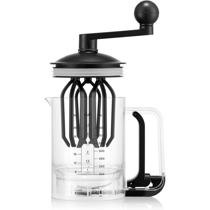 Mixer si distribuitor de aluat pentru clatite Bodum Bistro, negru – cu functie integrata de masurare, turnare usoara, robust, din plastic fara BPA, compatibil cu masina de spalat vase