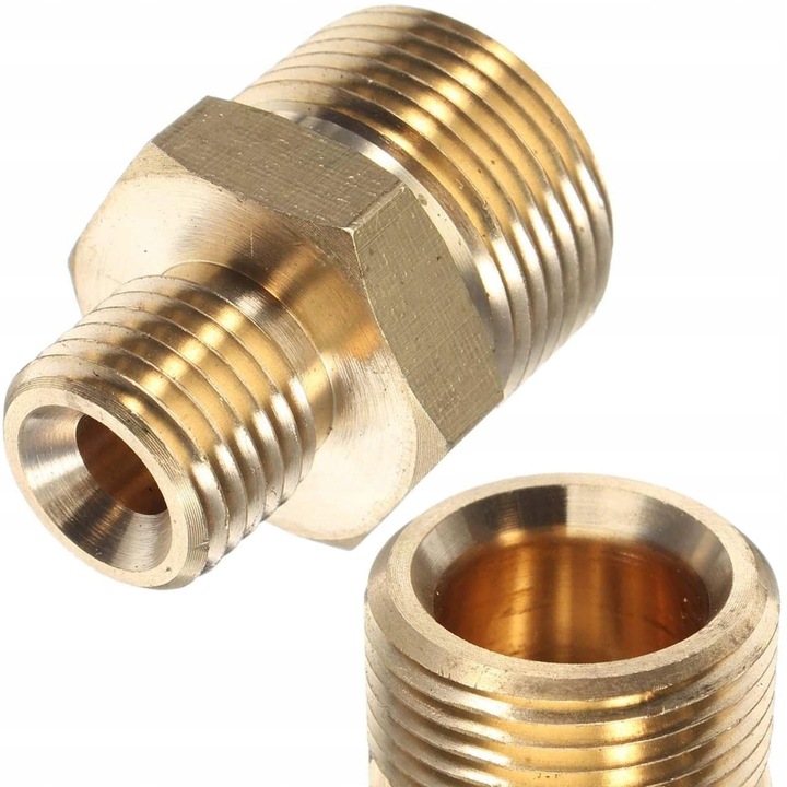 Adapter mosit din alama M22x1,5 - 1/4", pentru aparate de spalat cu presiune, Rosfix, rezistent la coroziune, utilizare profesionala