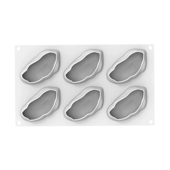 Силиконова форма и резачка за еднопорционни десерти Silikomart Pistacchio 120, 6 гнезда, 120 мл, 99x56x40 мм