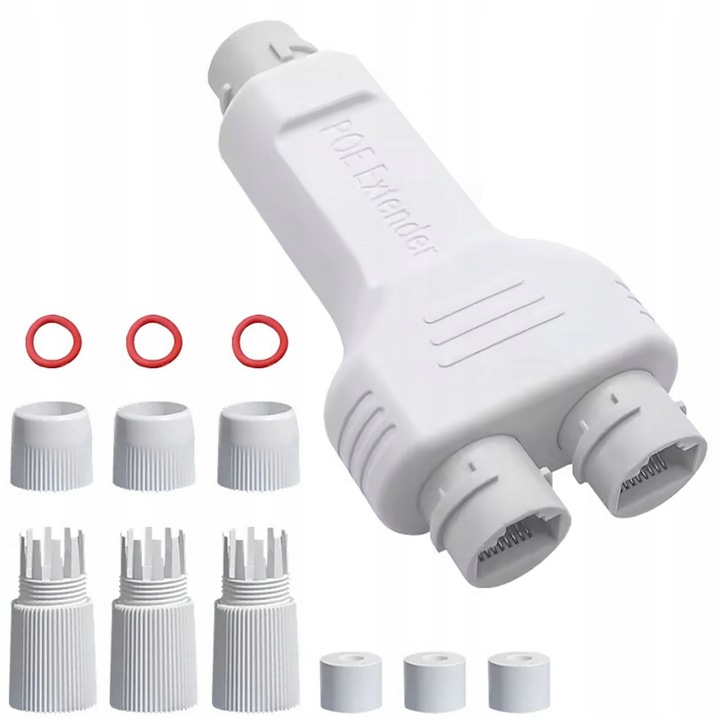 Extender POE exterior Rosfix 1x IN 2x OUT, 30W, 10/100Mbps, 100m, set 3 buc