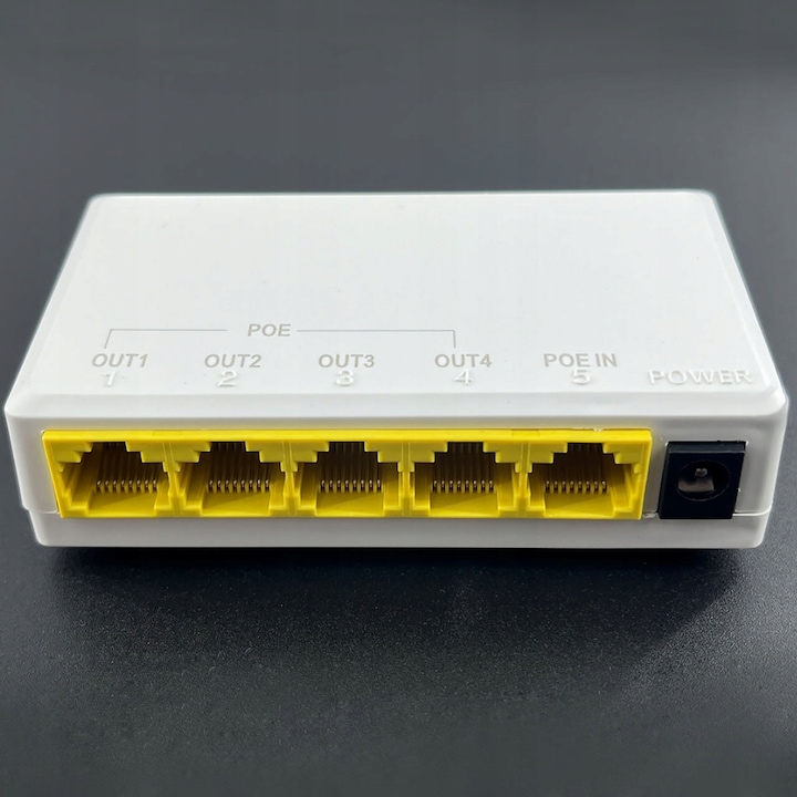 Repetitor Hum Repetitor POE Rosfix 104JS, 1x IN 4x OUT, 10/100 Mbps, 57V, 93x51x23mm ...