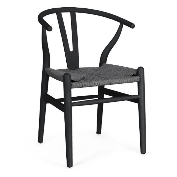 Стол черен текстил сив Artas 49x42x78h