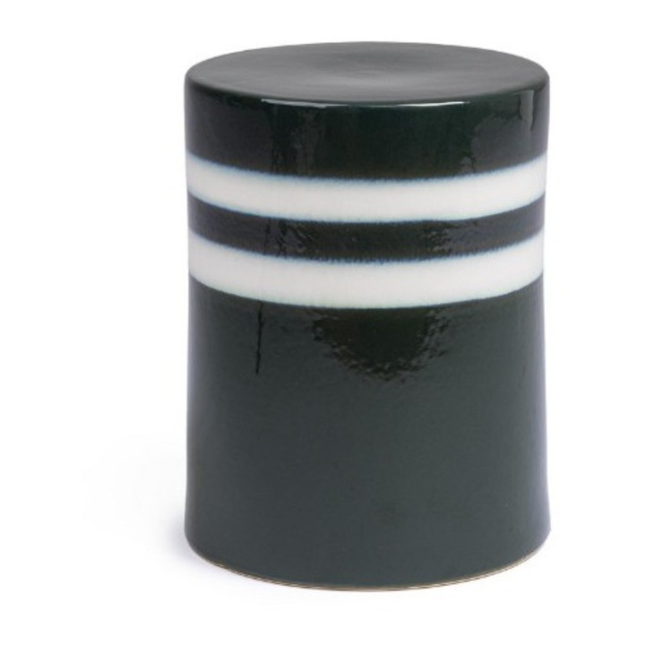 Masuta cafea ceramica verde alba Zalem Ø32x43h