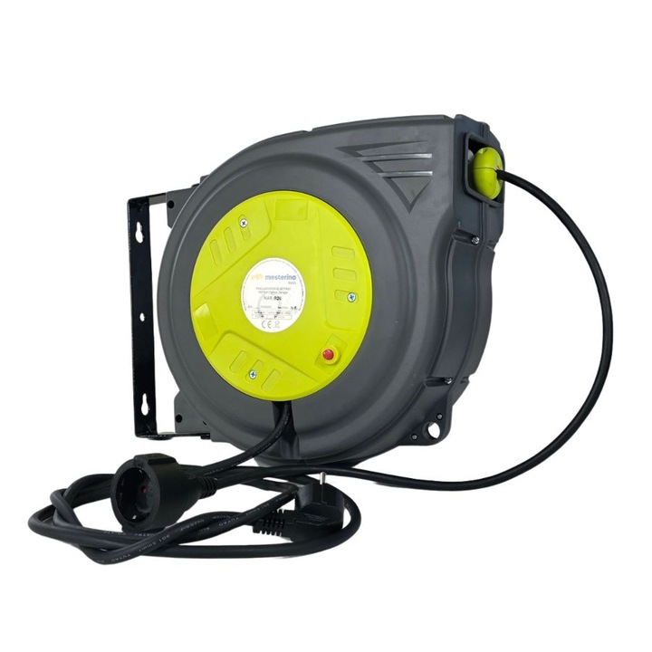 Prelungitor electric retractabil 20m+1m MESTERINO TOOLS NAE-B20, tensiune 230V, putere 1500 W, montare pe perete