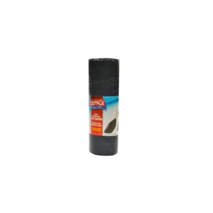1 Кутия X 30 Ролки Торби - Черни Домакински EGEPACK / за боклук LDPE дебели Супер устойчиви 60 L Черни с Връзка, 12 броя на ролка