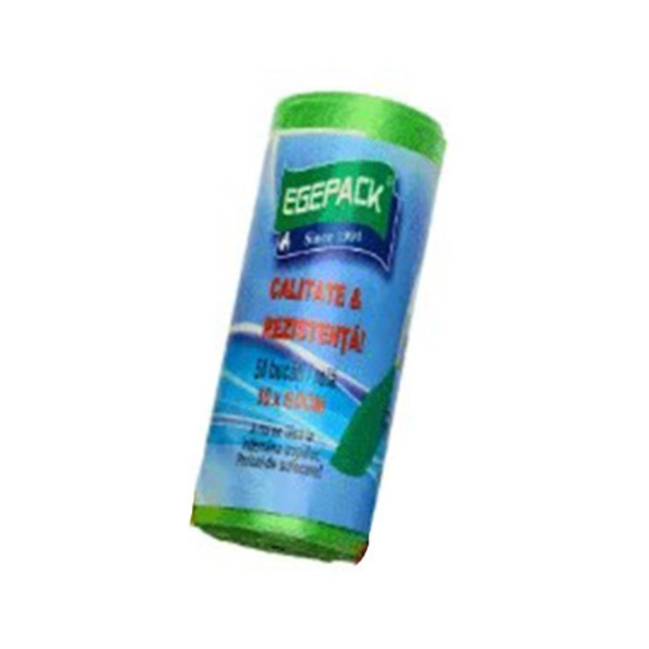 1 Кутия X 50 Ролки Торби - Зелени Домакински EGEPACK / за боклук 35 L, Селективни за Стъкло HDPE, 50 Броя на ролка Зелени