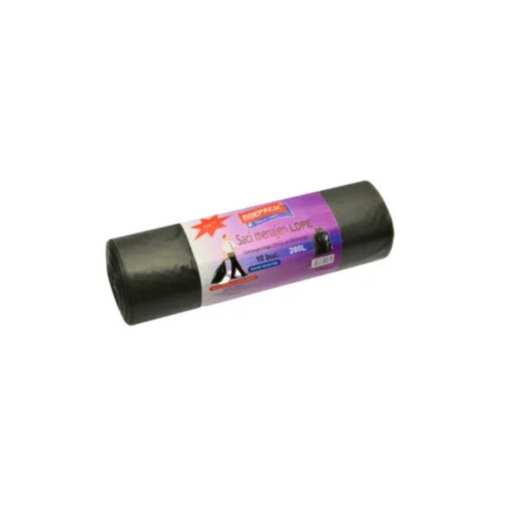 1 Кутия X 20 Ролки Торби - Черни Домакински EGEPACK / за смет 280 L Черни LDPE, 10 броя на ролка - много здрави