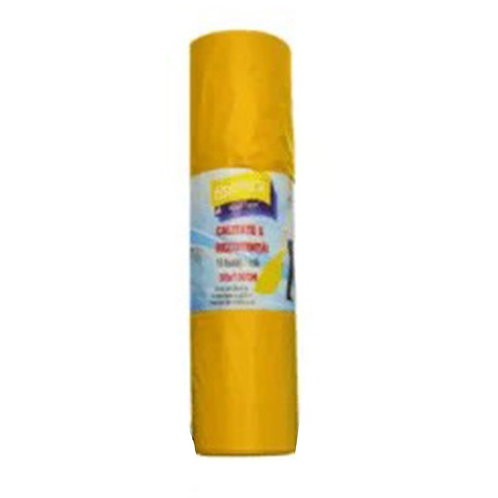 1 Кутия X 20 Ролки Торби - Жълти Домакински EGEPACK / за смет 240 L, Селективни за Пластмаса и Метал LDPE, 10 Броя на жълта ролка