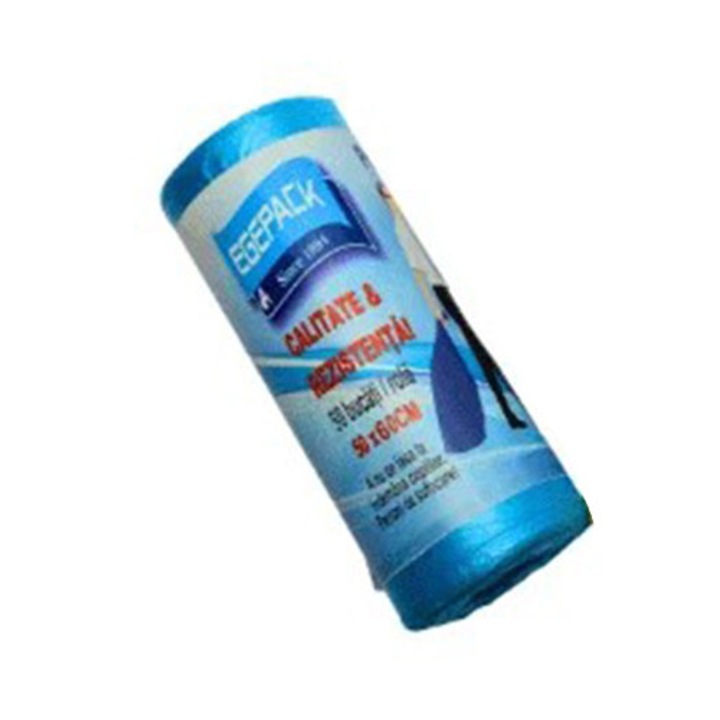 1 Кутия X 50 Ролки Торби - Сини Домакински EGEPACK / за отпадъци 35 L, Селективни за Хартия и Картон HDPE, 50 Броя на синя ролка