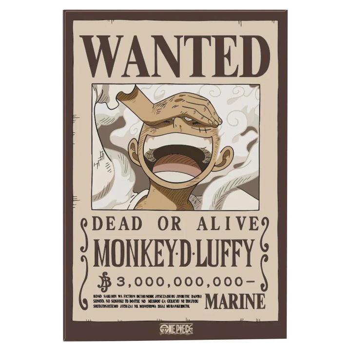Standard One Piece Mágnes - Wanted Luffy